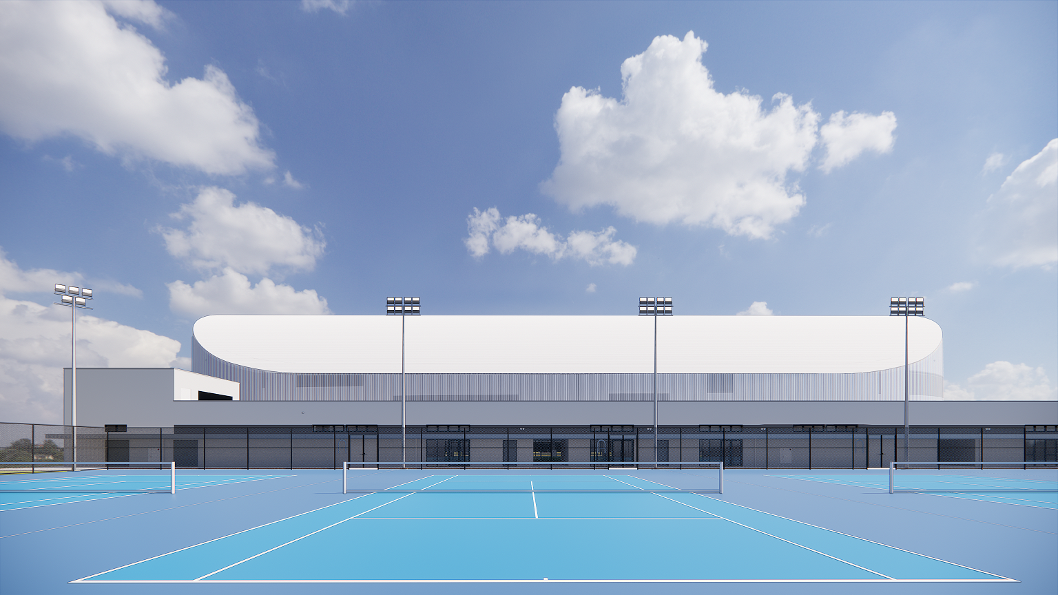 (圖)Five outdoor courts and four outdoor all-weather courts will be built.